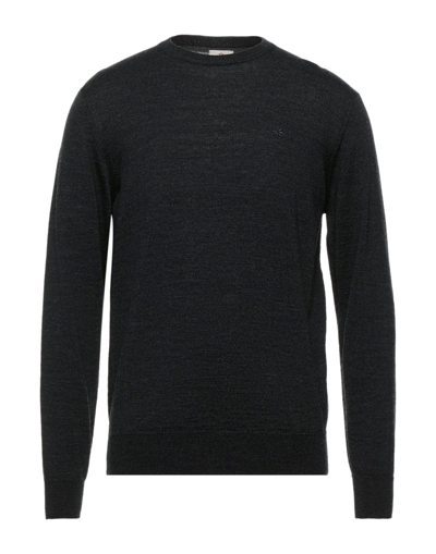 Shop Bagutta Man Sweater Steel Grey Size L Merino Wool, Acrylic