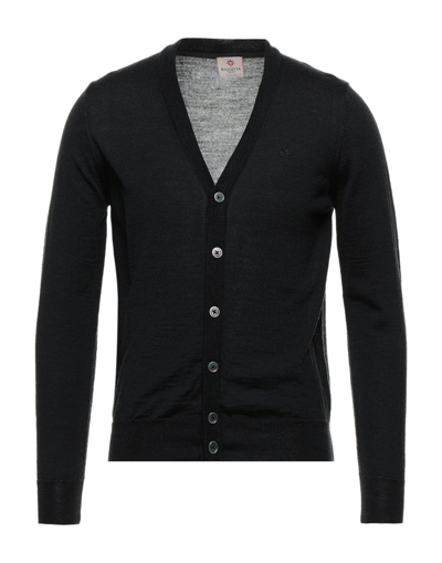 Bagutta Man Cardigan Charcoal Size Xxl Merino Wool, Acrylic In Steel Grey