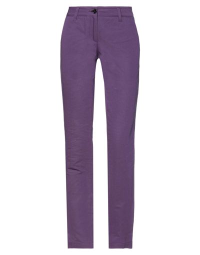 Shop Galliano Woman Pants Purple Size 26 Cotton