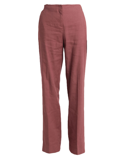 Shop Fabiana Filippi Woman Pants Brick Red Size 8 Linen, Cotton, Elastane