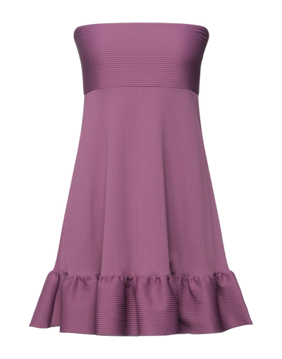 Shop Iu Rita Mennoia Woman Mini Dress Mauve Size S Polyamide, Elastane In Purple