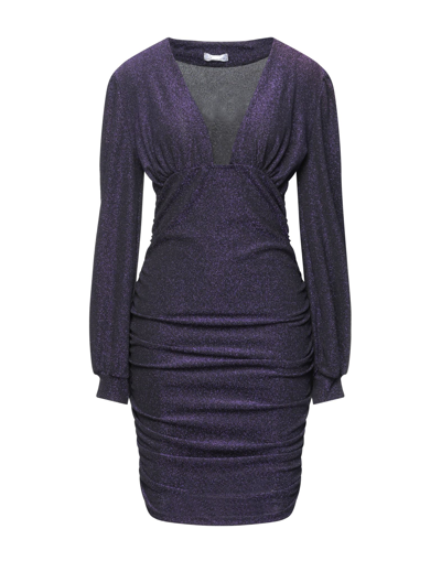 Shop Simona-a Simona A Woman Mini Dress Purple Size S Lurex, Polyester, Elastic Fibres