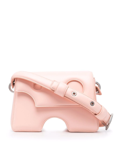 Shop Off-white Burrow-22 Leather Shoulder Bag In Pink