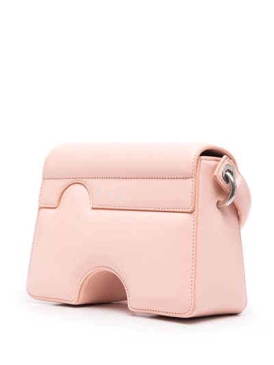 Shop Off-white Burrow-22 Leather Shoulder Bag In Pink