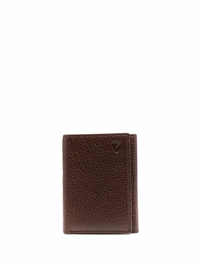 Shop Aspinal Of London Tri-fold Leather Wallet In Brown