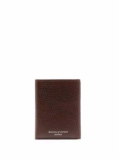 Shop Aspinal Of London Tri-fold Leather Wallet In Brown