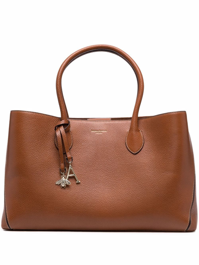 Shop Aspinal Of London London Leather Tote Bag In Brown