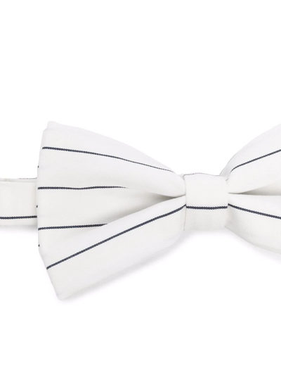Shop Fay Striped Embroidered-logo Bow Tie In White