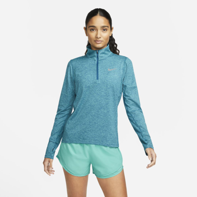Shop Nike Women's Element 1/2-zip Running Top In Blue