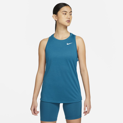 Shop Nike Dri-fit Women's Training Tank In Marina,white