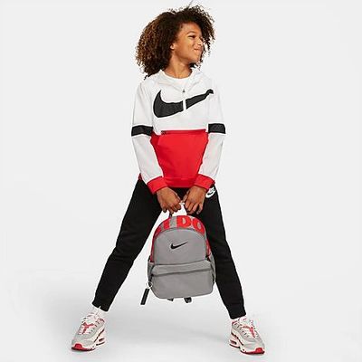 Shop Nike Kids' Brasilia Jdi Mini Backpack In Flat Pewter/flat Pewter/black