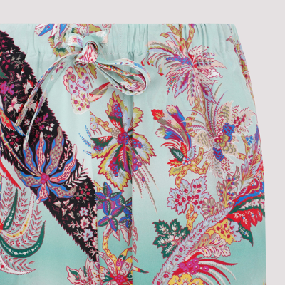 Shop Etro Silk Pijama Pants In Multicolour