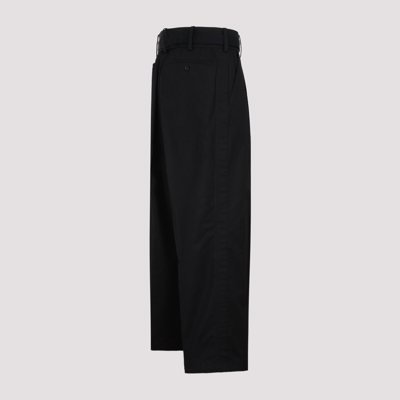 Shop Sacai Cotton Straight Leg Pants In Black