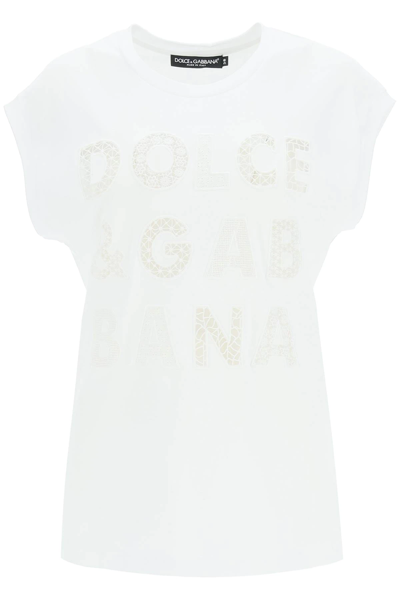 Shop Dolce & Gabbana Vest With Cut Out Embroidery In White