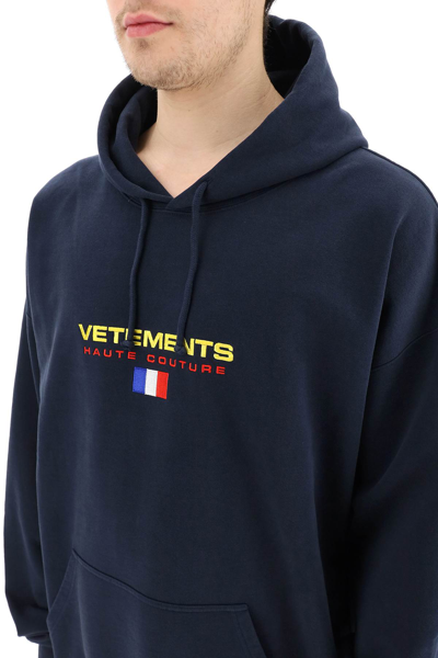 Shop Vetements Haute Couture Hoodie In Blue