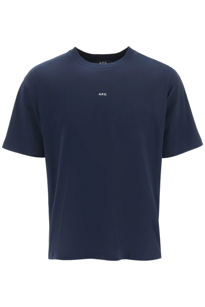 Shop Apc Kyle T-shirt With Micro Logo In Blue