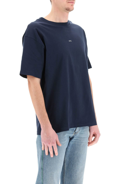 Shop Apc Kyle T-shirt With Micro Logo In Blue