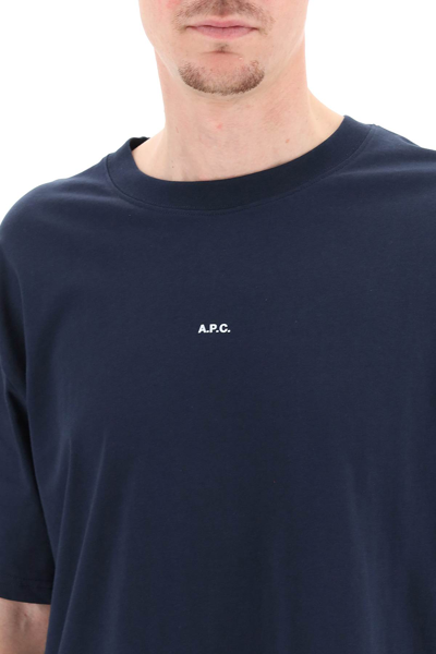 Apc Kyle T-shirt With Micro Logo In Blue