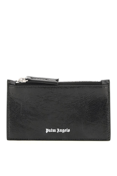 Shop Palm Angels Zipped Cardholder In Black