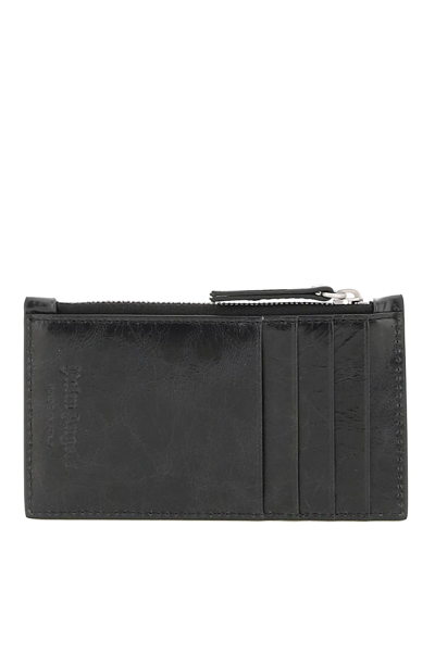 Shop Palm Angels Zipped Cardholder In Black