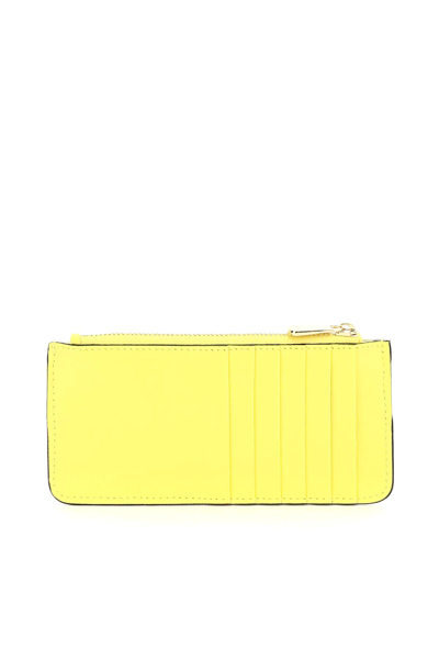 Shop Ferragamo Zipped Cardholder With Vara Bow In Yellow