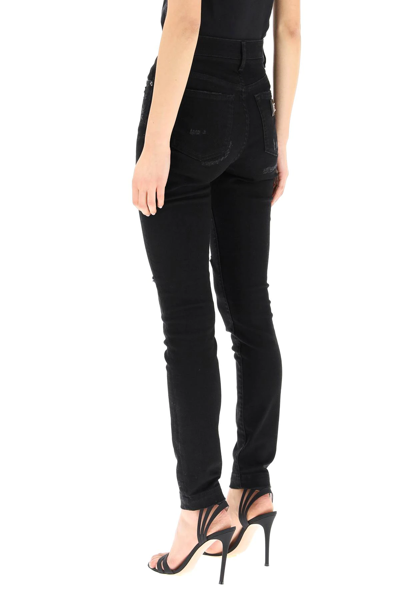 Shop Dolce & Gabbana Distressed Audrey Jeans In Black