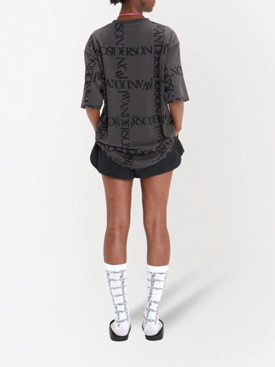 Jw Anderson Black Oversized Running Shorts In Black