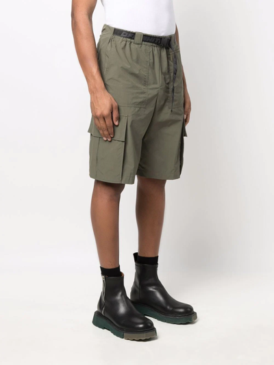 Shop Off-white Industrial-belt Cargo Shorts In Green
