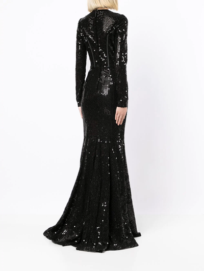 Shop Dolce & Gabbana Sequin-embellished Mermaid-cut Dress In Black