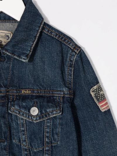 Shop Ralph Lauren Patch-detail Four-pocket Denim Jacket In Blue