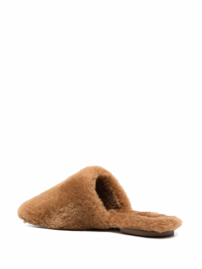 Shop Aeyde Kelly Shearling Slippers In Neutrals