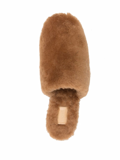 Shop Aeyde Kelly Shearling Slippers In Neutrals