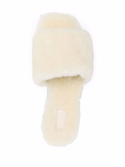 Shop Aeyde Anna Shearling Slippers In Neutrals