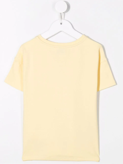 Shop Kenzo Logo-print Round Neck T-shirt In Yellow