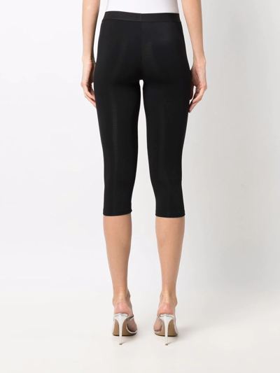 Shop Tom Ford Cropped Logo-waistband Leggings In Black