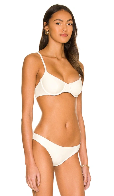 Shop Solid & Striped The Eva Bikini Top In Cream