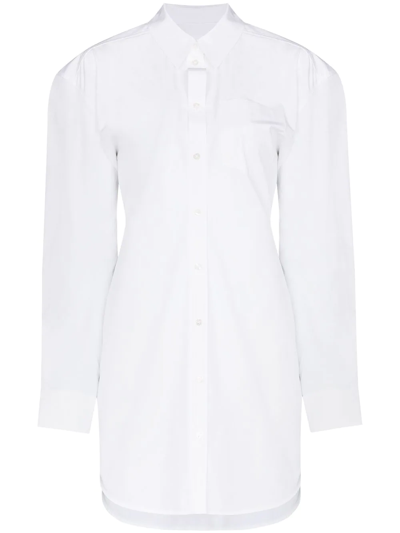 Shop Alexander Wang Long-sleeve Cotton Shirtdress In White