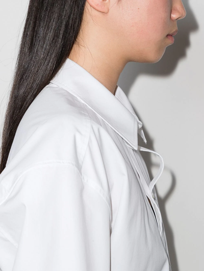 Shop Alexander Wang Long-sleeve Cotton Shirtdress In White