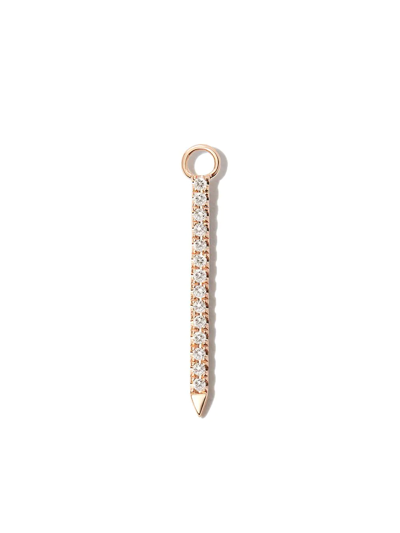 Shop Maria Tash 18kt Rose Gold Eternity Bar Diamond Charm In Pink