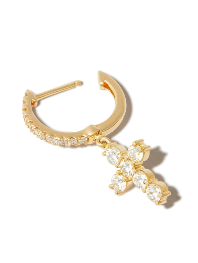 Anita Ko 18k Yg .35ct Dia Cros Hugy Erng In Gold