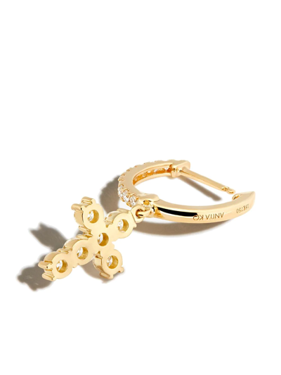 Anita Ko 18k Yg .35ct Dia Cros Hugy Erng In Gold
