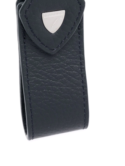 Aspinal Of London Pebbled-effect Loop Keyring In Blue