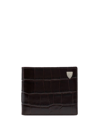 Shop Aspinal Of London Bi-fold Leather Wallet In Braun