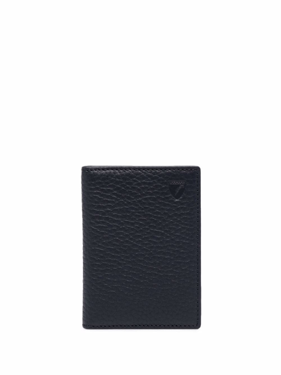 Shop Aspinal Of London Pebbled-effect Double Fold Wallet In Blau