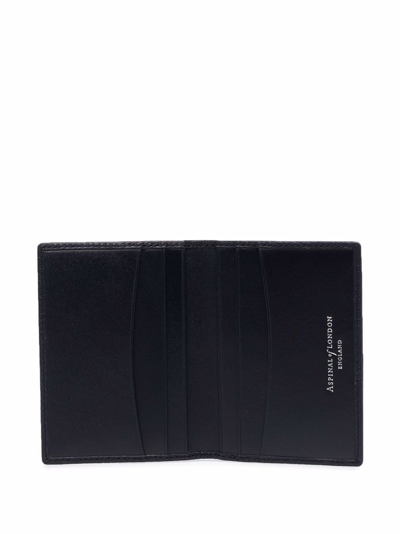 Shop Aspinal Of London Pebbled-effect Double Fold Wallet In Blau