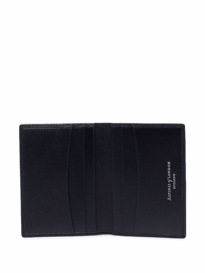 Aspinal Of London Pebbled-effect Double Fold Wallet In Blau