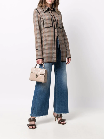 Aspinal Of London Mayfair Crocodile-effect Tote Bag In Neutrals