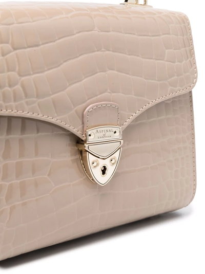 Aspinal Of London Mayfair Crocodile-effect Tote Bag In Neutrals