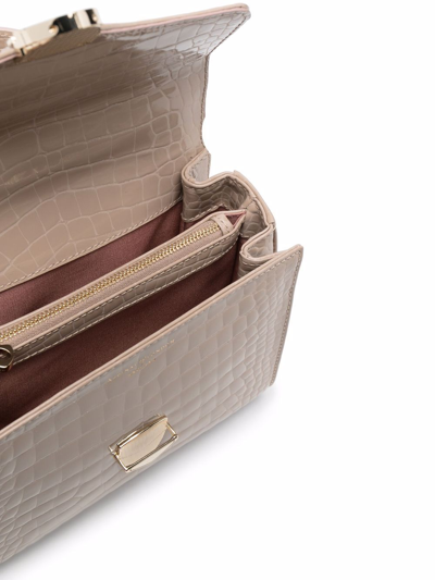 Aspinal Of London Mayfair Crocodile-effect Tote Bag In Neutrals