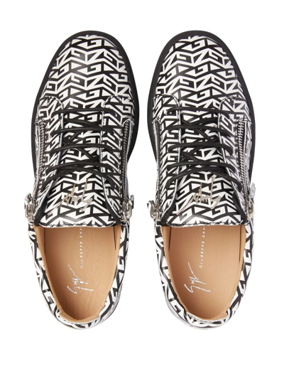 Giuseppe Zanotti Frankie Monogram Sneakers In Black